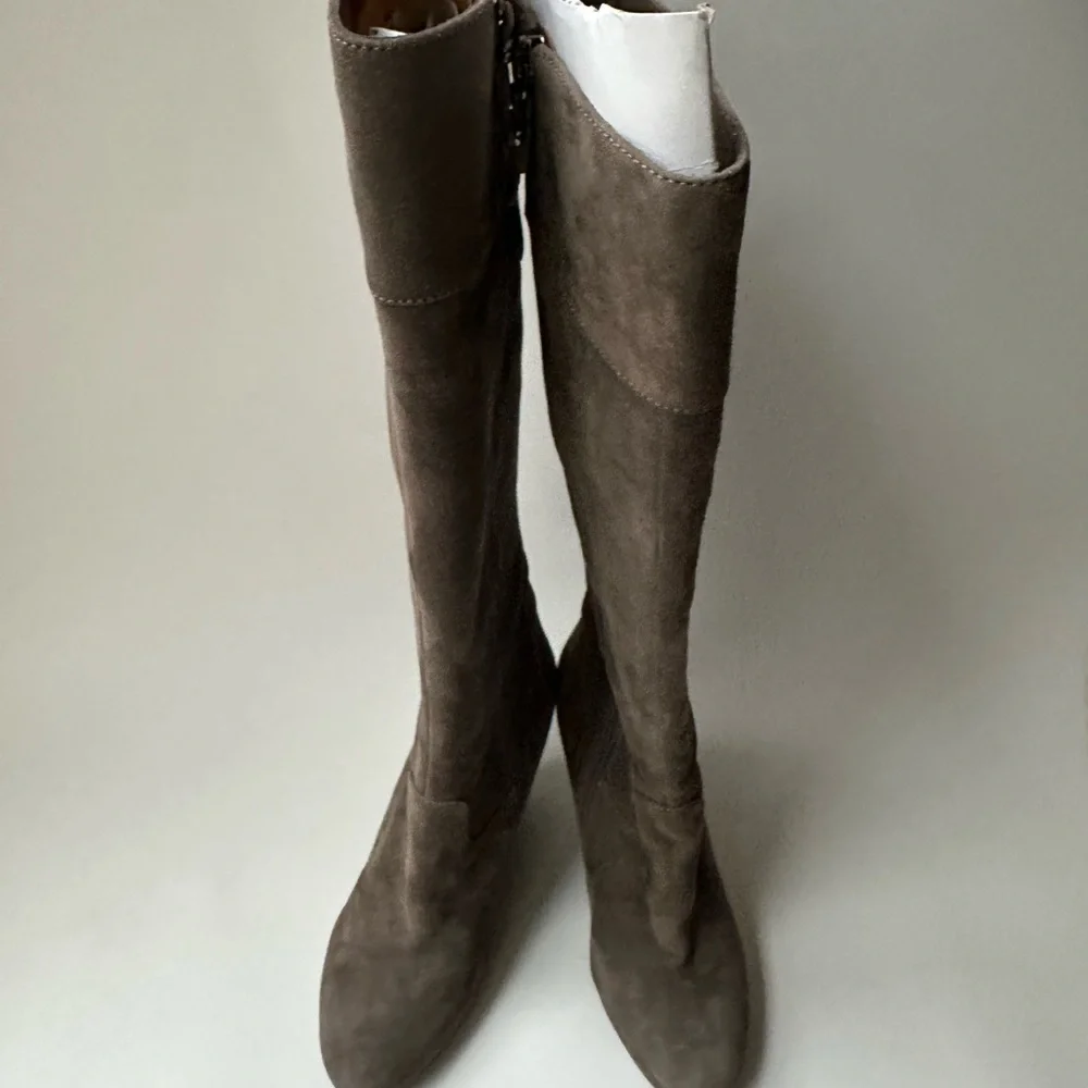 Via Spiga Wedge Tall Boots Adina Suede Size 7